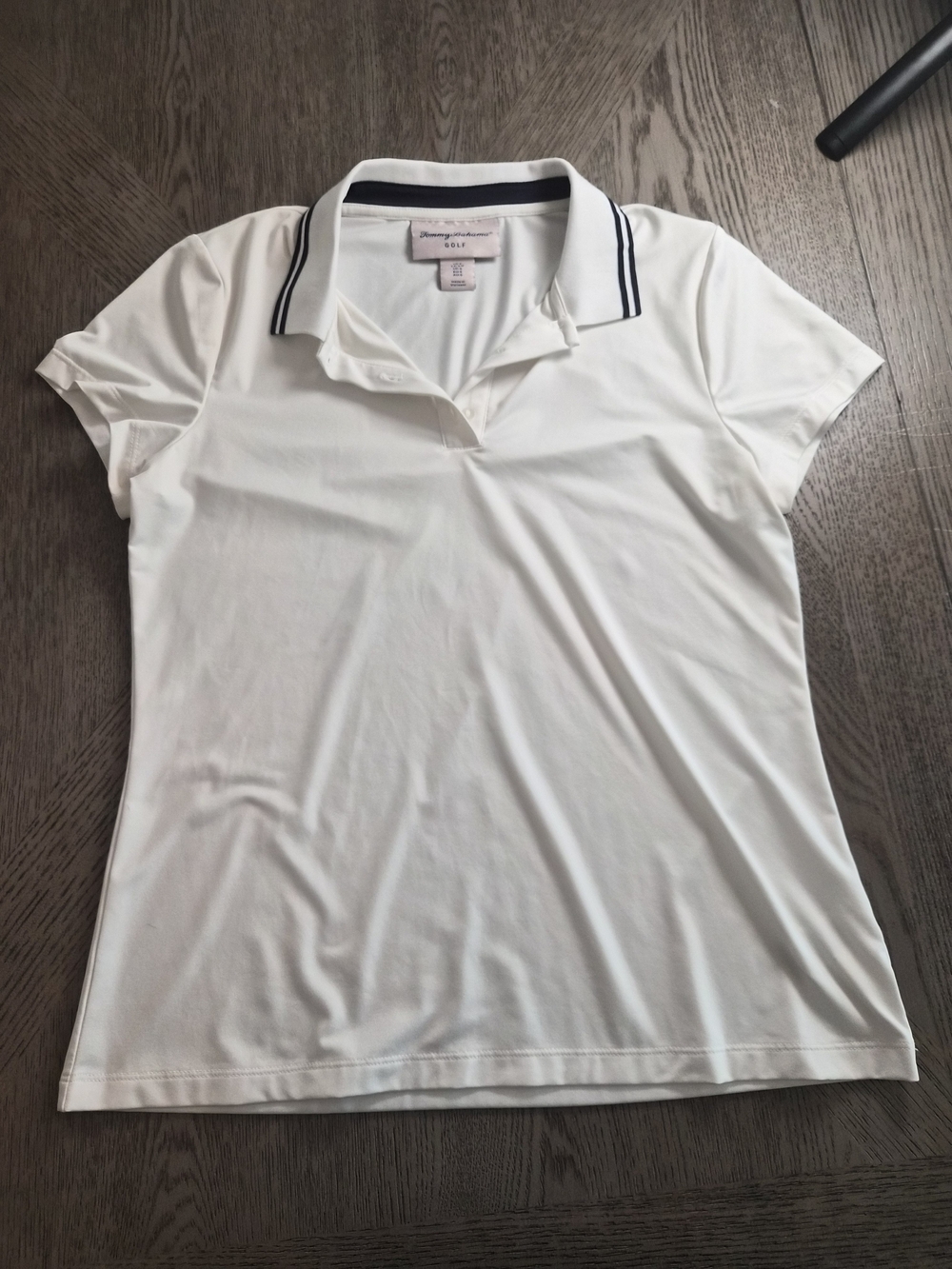 Tommy Bahama White Polo Top with Navy Trim
